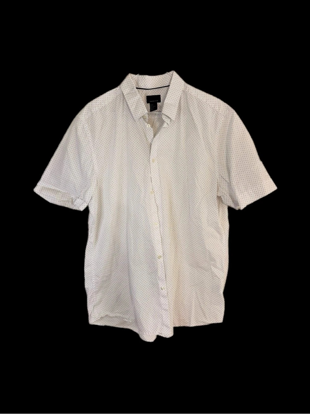H&M Men's Polka Dot Short Sleeve Shirt XL in White